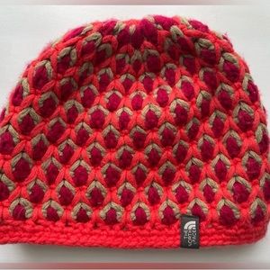 The North Face orange/pink beanie.